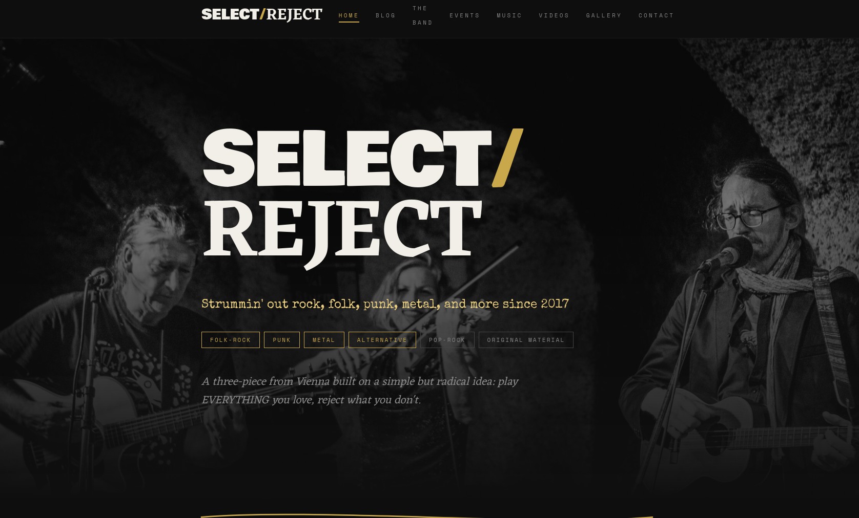 Home page of select-reject.eu